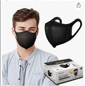 Comix 100 Pack Black Disposable Masks, 3 Layers for Adults